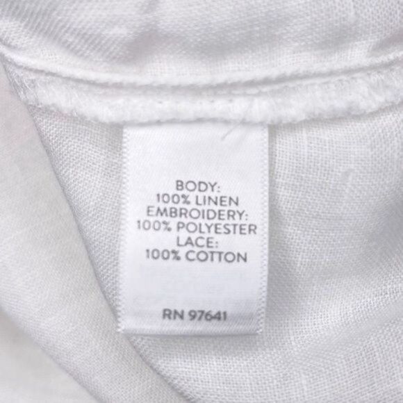 J. Jill Love Linen White Embroidered Peasant Top XS - Picture 11 of 11